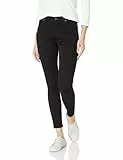 Amazon Essentials Damen Elastische Skinny-Jeans Mittelhoher Bund - Auslaufmodell, Schwarz, 44 Kurz
