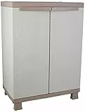 Terry, C-Rattan 680, Schrank mit zwei Türen in Rattan-Optik, 1 bewegbarer Einlegeboden, für innen und außen - 68x39x91,5 cm