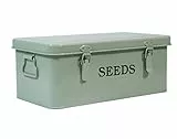 Saatgut Aufbewahrung Garten Samen Paket Organizer Metall Saatgutaufbewahrung mit Deckel Saatgut Aufbewahrungsbox 33×18×13cm Umweltfreundliches Gartengeschenk Armee Grün Vintage Organizer Saatgut-Boxen