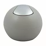 Spirella Kosmetikeimer 1 Liter Abfalleimer Schwingdeckeleimer Tischabfalleimer Bowl matt, Kunststoff, Taupe Mat