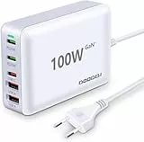 100W Ladegerät,5-Port [3 USB-C+2 USB-A],GaN Ladegerät PD&QC 3.0 Netzteil,Schnellladegerät kompatibel mit iPhone 15/14/13/12/ipad/Galaxy S22