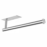 Eolax Papierrollenhalter, Papierrollenstange unter Küchenschrank, Geeignet für Küche, selbstklebend oder Wandmontage mit Bohrlöchern, Edelstahl Gebürstetes Nickel