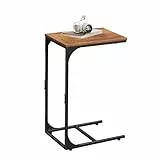 WLIVE Beistelltisch Couch, C Form Sofatisch, 30 x 40 x 62 cm, Beistelltische fürs Wohnzimmer, Schlafzimmer, Balkon (1, Rustikales Braun)