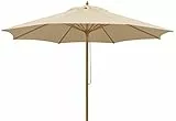 Schneider Sonnenschirm Malaga, natur, 300 cm rund, Gestell Alu/Stahl, Bespannung Polyester, 7.2 kg,