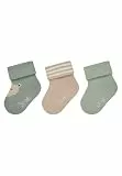 Sterntaler Baby Socken 3er Bär – Baby- und Kinder Socken im 3er Pack mit Umschlag, Innenfrottee, Bär-, 2-Farb- & Uni-Motive, Eukalyptus, Größe 16