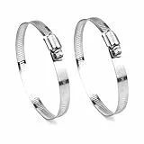 Rohrschellen Schraubzwingen Set,304 Edelstahl Schlauchschellen 2 Stück 91-114mm Einstellbare Schellen Schläuche Rohre,Schlauchklemmen Schellen für Benzinschlauch,Haus Gasrohr & mehr Hose Clamp