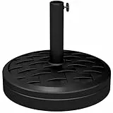 Outsunny Sonnenschirmständer aus Beton 18 kg Schirmständer, Rund Schirmhalter, Schirmgewicht für Sonnenschirm 32/38/48mm Rohrdurchmesser, für Balkon, Terasse, Garten, Schwarz