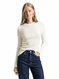 TOM TAILOR Denim Damen Slim Fit Langarmshirt mit Rippstruktur