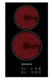 Respekta Rahmenloses Domino-Glaskeramikkochfeld autark 23000000000619/2 Platten Kochfeld mit Stecker / 9 Leistungsstufen/Touch Control/Kindersicherung/Timer / 30 cm/in schwarz / KM9131T-19