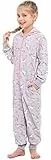 Merry Style Mädchen Schlafstrampler Strampelanzug mit Kapuze MS10-223 (Melange Einhorn, 122-128)