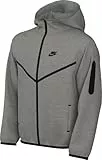 Nike Kinder Tech Fleece Full-Zip Jacke, Dk Grey Heather/Black/Black, 12/13 Jahre