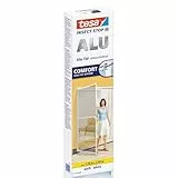 tesa Insect Stop ALU COMFORT Fliegengitter für Türen XL - Insektengitter mit Aluminium-Rahmen & Clear View - Tür Insektenschutz - Weiß, 120 cm x 240 cm