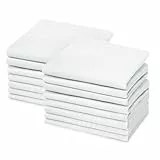 URAQT Taschentücher Herren, 15 Stück Weiß Baumwolle Stofftaschentücher Set, Traditionelle Stofftaschentuch Herren Stoff Taschentücher, Wiederverwendbar Cotton Herrentaschentücher - 38cm x 38cm