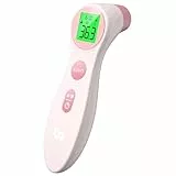 Femometer Stirnthermometer für baby Kinder und Erwachsene, Fieberthermometer kontaktlos mit Fieberalarm, Rosa