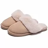 Misolin Damen Herren Hausschuhe Winter Warme Faux Pelz Slippers Weiche Flache Plüsch Pantoffeln Rutschfeste Outdoor/Indoor - mit super Qualität,Hellbraun 38.5/40 EU=CN 280mm