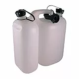 Oregon Economic Combi-Can, 5 + 3 Liter, Doppelkanister für Kraftstoff und Kettenöl, mit Mess-Skala und Sicherheitsverschluss, Transparent/Weiß (562408)