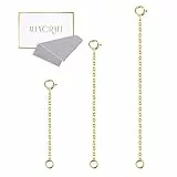 LANCHARMED Kettenverlängerung Gold für Halskette, 3 Stück 14k Gold Vergoldete Verlängerung Kette Halskette Fußkette Armband Verlängerungskette für Schmuckherstellung