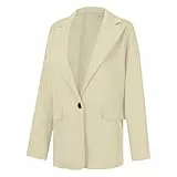 TIMELYE Hosenanzug Damen Festlich Hochzeit Sportlich Blazer Und Anzughose Trainingsanzug Damen Set Freizeitanzug Elegant Trainingsanzug Anzughose Und Top Sportanzug Damen Set Blazer+hose(3-Beige,L)