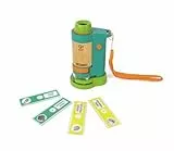 Hape Nature Fun Tragbares Mikroskop - zum Entdecken aus Bambus und pflanzlichem Kunststoff, mit Licht und Objekträgern, Outdoor Entdecker- und Naturforscher-Mikroskop, für Kinder ab 4 Jahre
