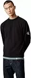Calvin Klein Herren Sweatshirt Badge Crew Neck aus Baumwolle, Schwarz (Ck Black), L