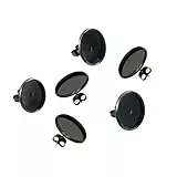 EXCEART 10 Stück Edelstahl Ohrstecker Flache Lünette 16Mm Runde Ohrring Basis Unterstützung Für Diy Schmuckherstellung Zubehör
