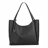 Tonny Black Damen Shopper Tasche – Große Kapazität, Wasserdicht, Reißverschluss, Innentaschen – Stilvolle Handtasche für Arbeit, Reisen & Alltag
