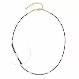 JEWELS BY LEONARDO Halskette Ciao Nola • Hals-Schmuck aus goldfarbenem Edelstahl • schwarzen Glasschliffperlen druchbrochen von weißen Perlen • 42-47 cm Länge • Schmuck Geschenk für Frauen • 025706