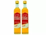 Hopser Food Fun 1 Liter Popcorn Öl mit feinem natürlichen Butteraroma und praktischem Ausgießer Hocherhitzbares Popcornmais Butter Aroma Fett Raps Sinfonie mit Traubenkernöl und Buttergeschmack