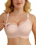 As Fairy Still-BH ohne Bügel Nahtloser Schwangerschafts-BH Oeko-TEX Zertifiziert für Große Brüste V-Ausschnitt Spitze Nylon Spandex Einhändig Stillen Schlafen Sport