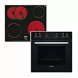Siemens EQ110KA2B, Einbauherd-Set, Bestehend aus HE010FBA0 Herd, 60 x 60 cm, 3D Heißluft & EA631GNA1E Elektro-Kochfeld, Bräterzone, Restwärme, Rahmenlos aufliegend