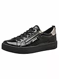 Tamaris Comfort Damen Sneaker flach mit Reißverschluss Freizeit, Schwarz (Black Nappa), 41 EU