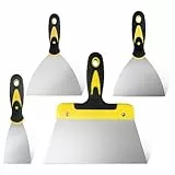 4 Stücke Spachtel Set, Flächenspachtel Trockenbau Werkzeug, Edelstahl Malerspachtel mit Kunststoffgriff, Putty Messer Spachtel, Schaber Palettenmesser Kratzer(2/4/6/8/ Zoll;)