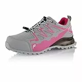 Fusskleidung® Damen Herren Wanderschuhe wasserdichte Trail Running Trekkingschuhe Grau Pink EU 39
