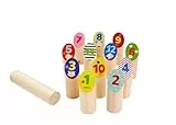 Eichhorn Wurfspiel Stäbe – 13 Bunte Holzbausteine aus Kiefernholz - für Kinder ab 3 Jahren - Indoor & Outdoor Holzwurfspiel