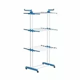 EASYmaxx Klappbarer Wäscheständer | Effizientes Trocknen mit 3 Ebenen, 2 Seitenflügeln & leichtem Aufbau | Platzsparend, vielseitig und mobil für drinnen und draußen