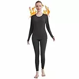Fomolom Thermounterwäsche Damen einfarbig ultraweich Lange Thermo Unterhose Skiunterwäsche Warme Thermowäsche Set