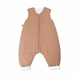 Julius Zöllner Schlafoverall Jumper gefüttert Musselin 2,5 TOG Gr. 80 | 100% Baumwollmusselin | Oeko-TEX Standard 100 | Dune