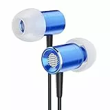 CSL - In-Ear Kopfhörer mit kraftvollem Klang, bequemem rutschfestem Sitz und 6 Silikonaufsätze, 1,2 m Kabel, effektive Dämpfung von Umgebungsgeräuschen, Blau