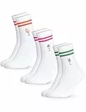 Occulto Damen & Herren Motiv Tennissocken mit Streifen 3er Pack (Modell: Summer), Statement Tennis Socken Drinks 39-42