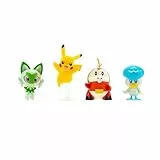 Pokémon PKW3402 - Battle Figure Multipack - 4er Pack mit Pikachu, Krokel, Kwaks, Felori, offizielle detaillierte Figuren, je 5 cm