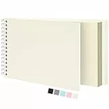 Vienrose Scrapbook-Album (20.5 x 28 cm) Fotoalbum, Reise-Scrapbook mit Strukturiertem Hardcover, Ideal für Hochzeiten, Babys, Familie, Abschlüsse, Haustiere (40 Blätter/80 Seiten, Beige)