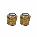 EXCEART 2 Stück Schafsglocke Anti-Diebstahl Nutztier Verdicken Eisenglocke Haustier Schäferhalsband Vintage Glocke Ornament für Home Farm Bronze 37G