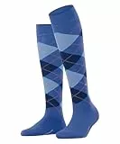 Burlington Damen Kniestrümpfe Marylebone W Kh Wolle lang gemustert 1 Paar, Blau River Blue 6551, 36-41