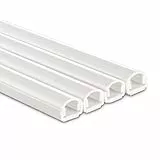 Hama Selbstklebender Kabelkanal Weiß (4X Kunstoffleiste 1 Meter Länge, für 2 Kabel, halbrunde PVC Kabelabdeckung, inkl. Klebestreifen der Marke 3M)