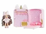Na! Na! Na! Surprise 3-in-1 Backpack Bedroom Einhorn Spielset mit Modepuppe Britney Sparkles und flauschigem Pink Unicorn-Rucksack, Schrank mit Kissen & Decke - Ideal für Kinder ab 3 Jahren