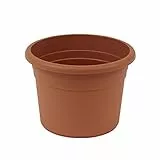 Greemotion Pflanzkübel Fiona, UV-Beständiger Blumentopf aus Kunststoff, Pflanzgefäß mit Bodenlöchern, Volumen ca. 96 l, ca. Ø 70 x H 49,5 cm, terrakotta