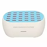 160-W-USB-Ladestation, Cinlinso 30-Port-Ladegerät mit PWM-Energieverwaltung, Laden Mehrerer Geräte, Feuerhemmend, Schwammfußpolster, für Familie, Reisen (EU)