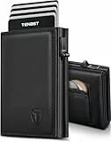 TENBST Geldbörse Herren - Portmonee Herren mit Münzfach & RFID Schutz, 8 Fächer für Kreditkarten, Kartenetui, Slim Wallet Geldbeutel - Schwarz