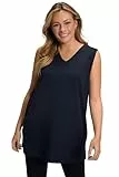 Ulla Popken Damen Basic-v-top T-Shirts, Navy Blau, 54-56 EU