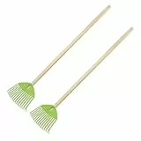 pokm toolsmarket - 2 STK. Grün Kinderrechen 70cm – Mini-Gartenrechen mit Holzgriff, Rechen/Kleinbesen für Kinder, perfekt für kleine Gärtner, hergestellt in EU, 2er Set